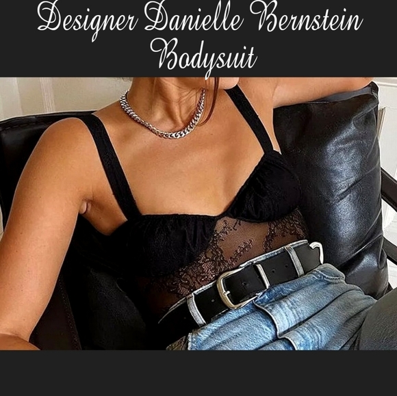 🎀Clearance🎀 NWT Danielle Bernstein Black Lace Sheer Thong Bodysuit $69 sexy!! - Picture 3 of 7